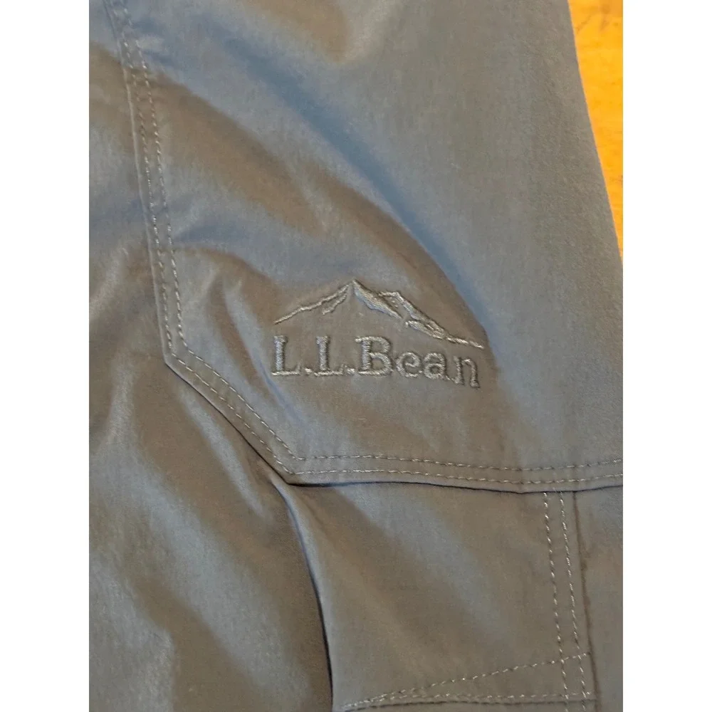 LL Bean Fleece Lined Cargo Pants Mens 32x30 Charcoal Grey Hiking